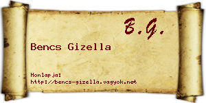Bencs Gizella névjegykártya